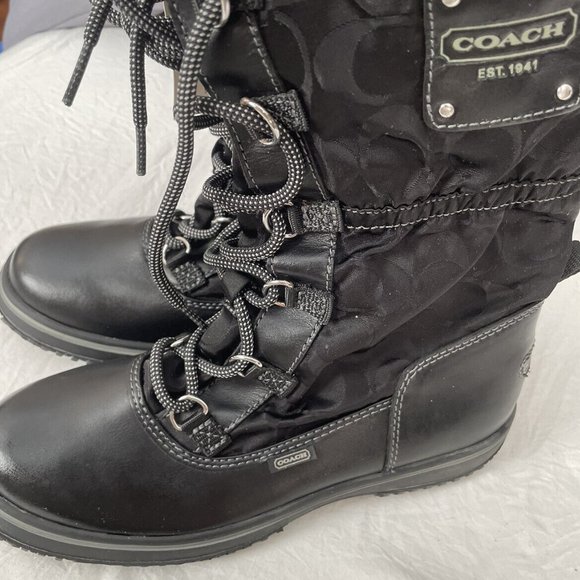 New Coach Shaine Nylon Women’s Snow / Winter Boots Size 5.5 with Coach Monogram - Picture 14 of 15